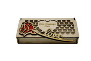 Red Rose with Love in a Personalised Beautiful Wooden Box