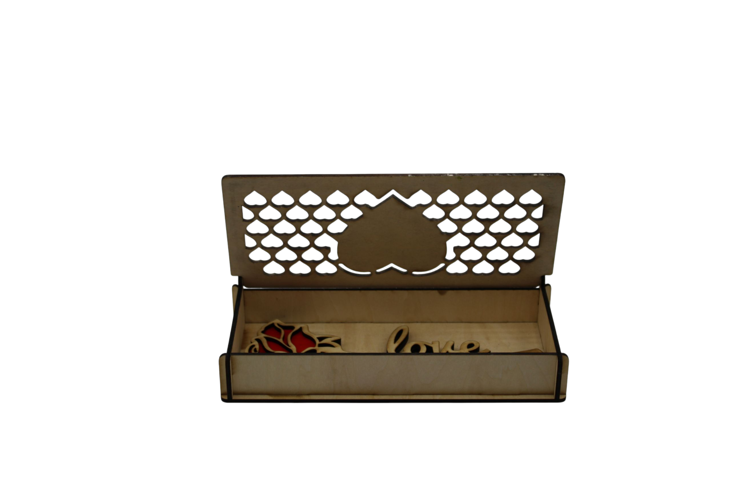 Red Rose with Love in a Personalised Beautiful Wooden Box