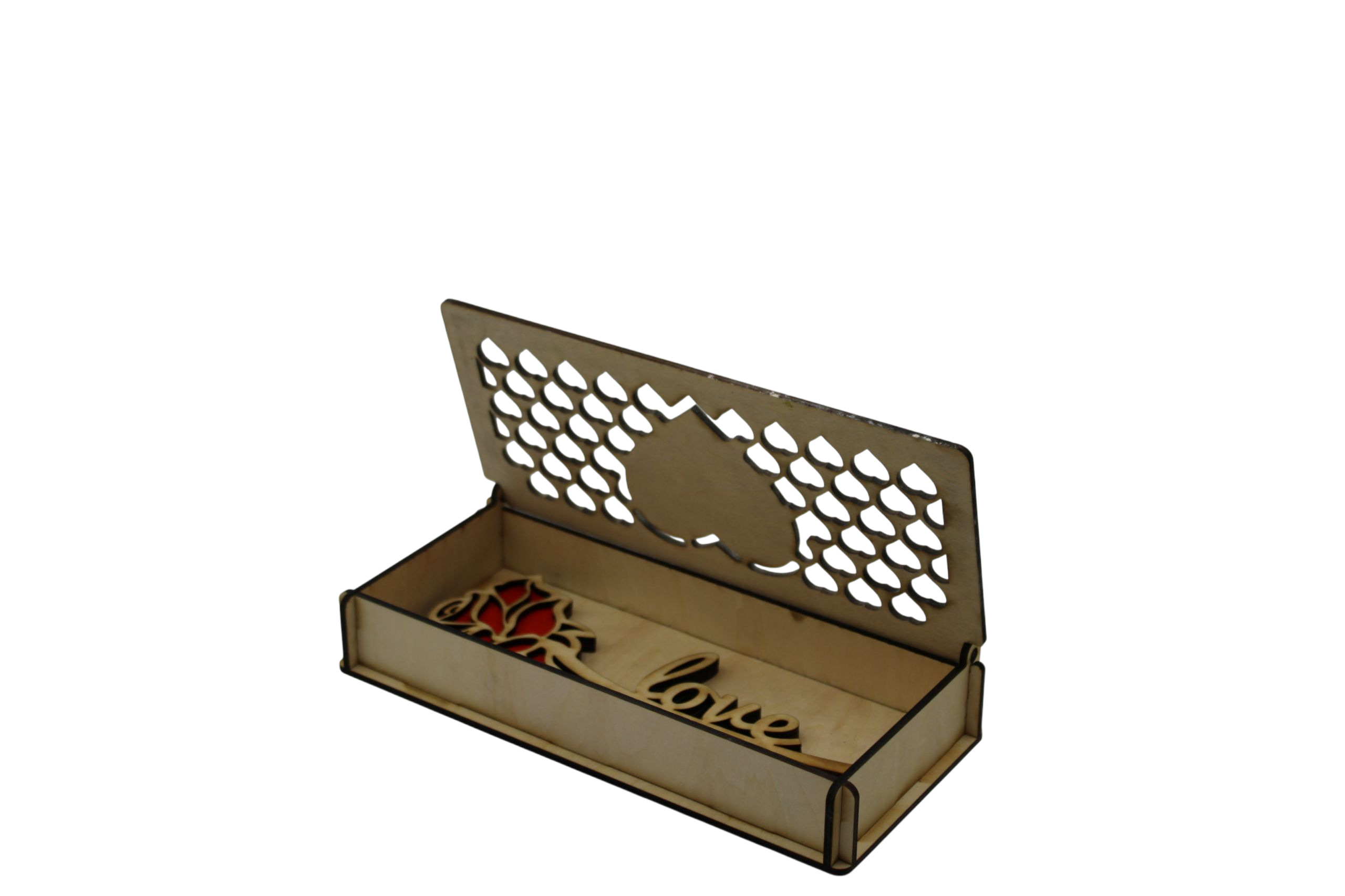 Red Rose with Love in a Personalised Beautiful Wooden Box