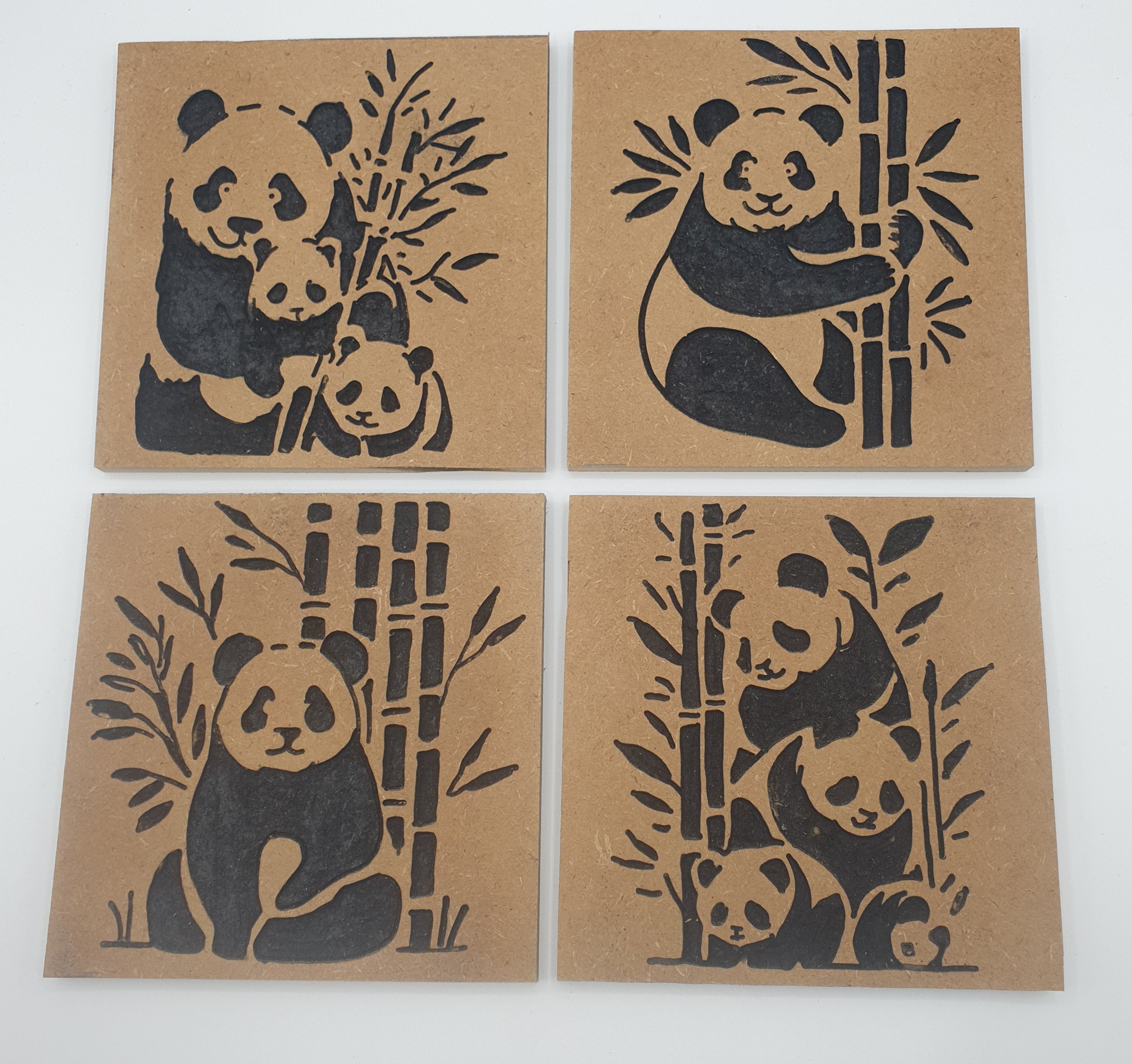 MDF Panda Tiles x 4