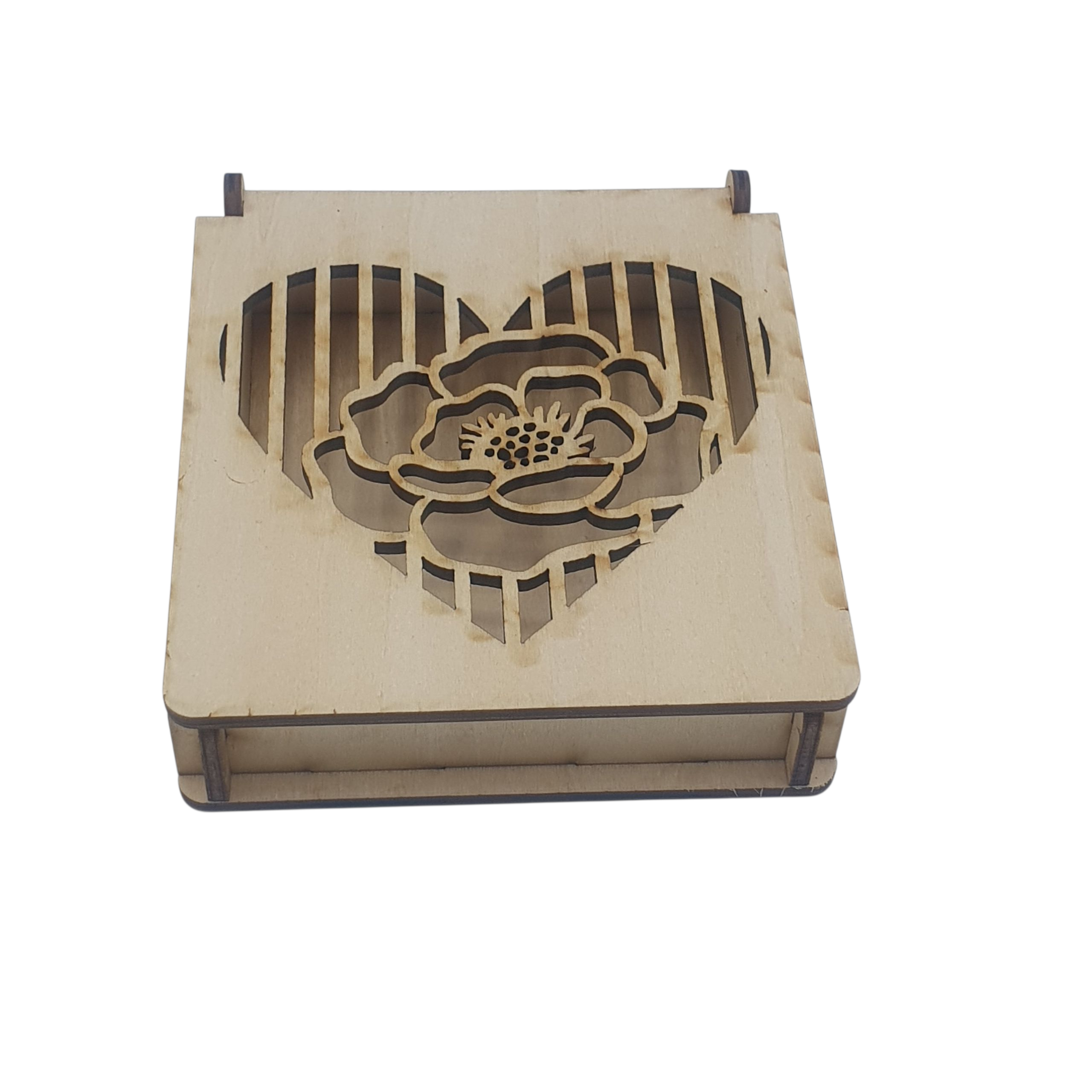 Small Trinket Box with Heart and Flower