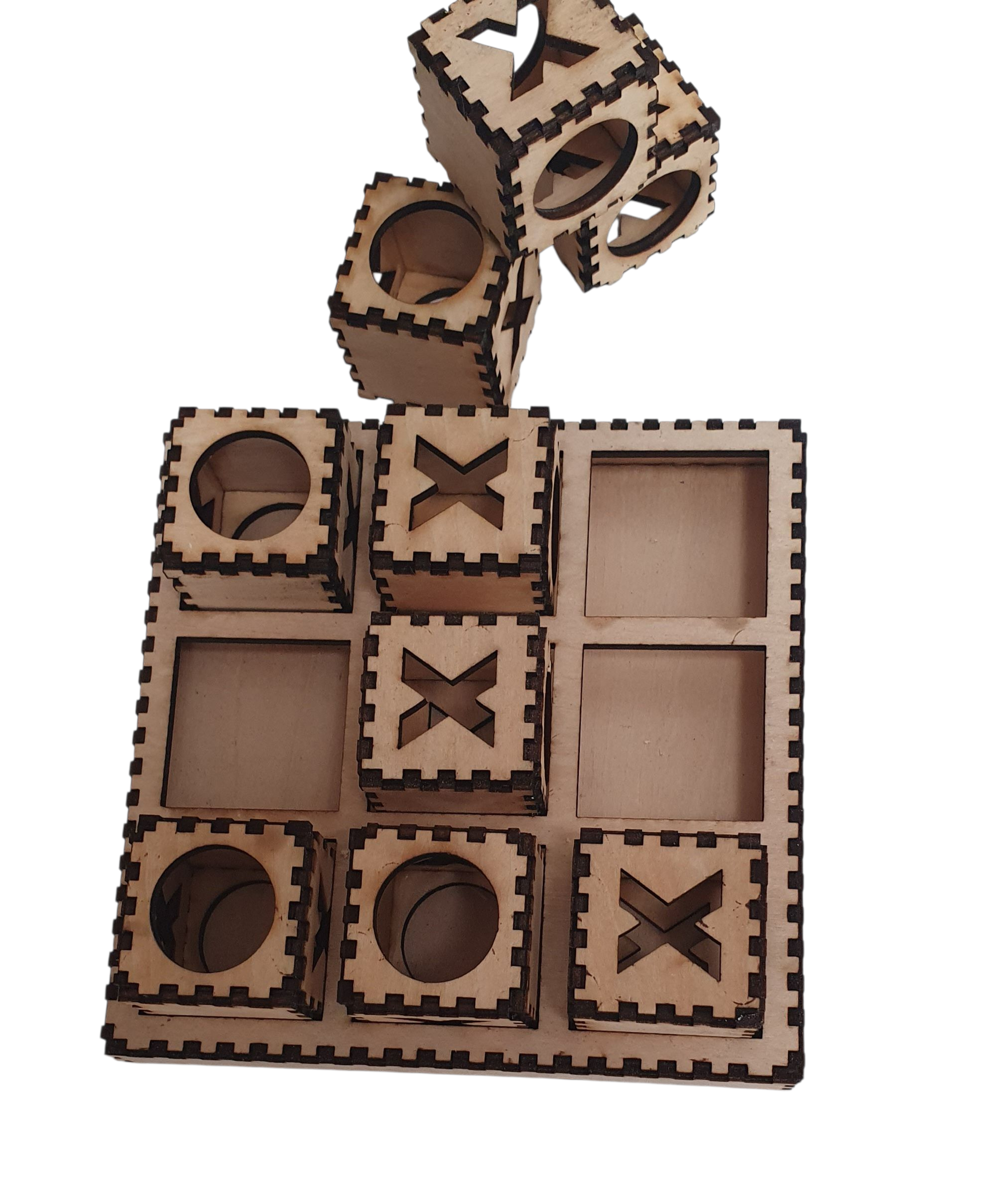 3D Wooden Tic Tac Toe / 0's & X's