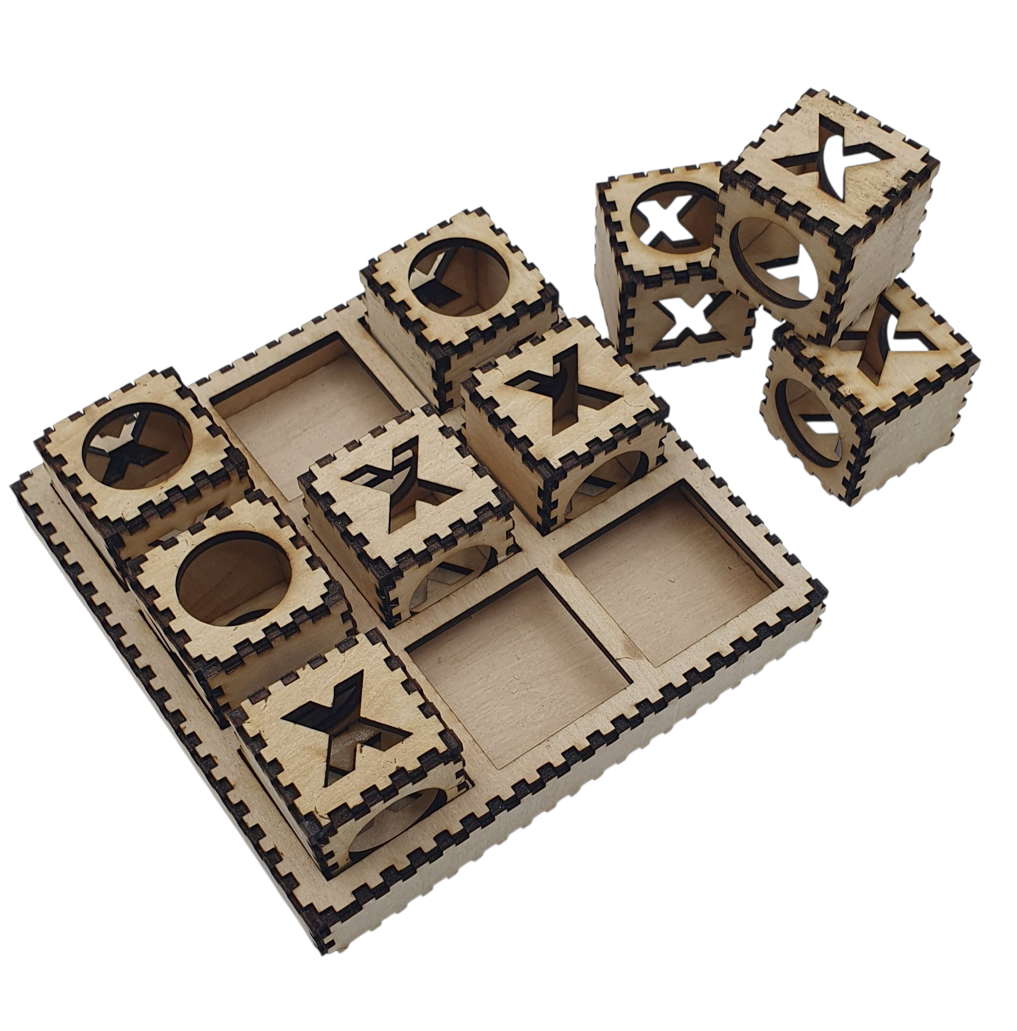 3D Wooden Tic Tac Toe / 0's & X's