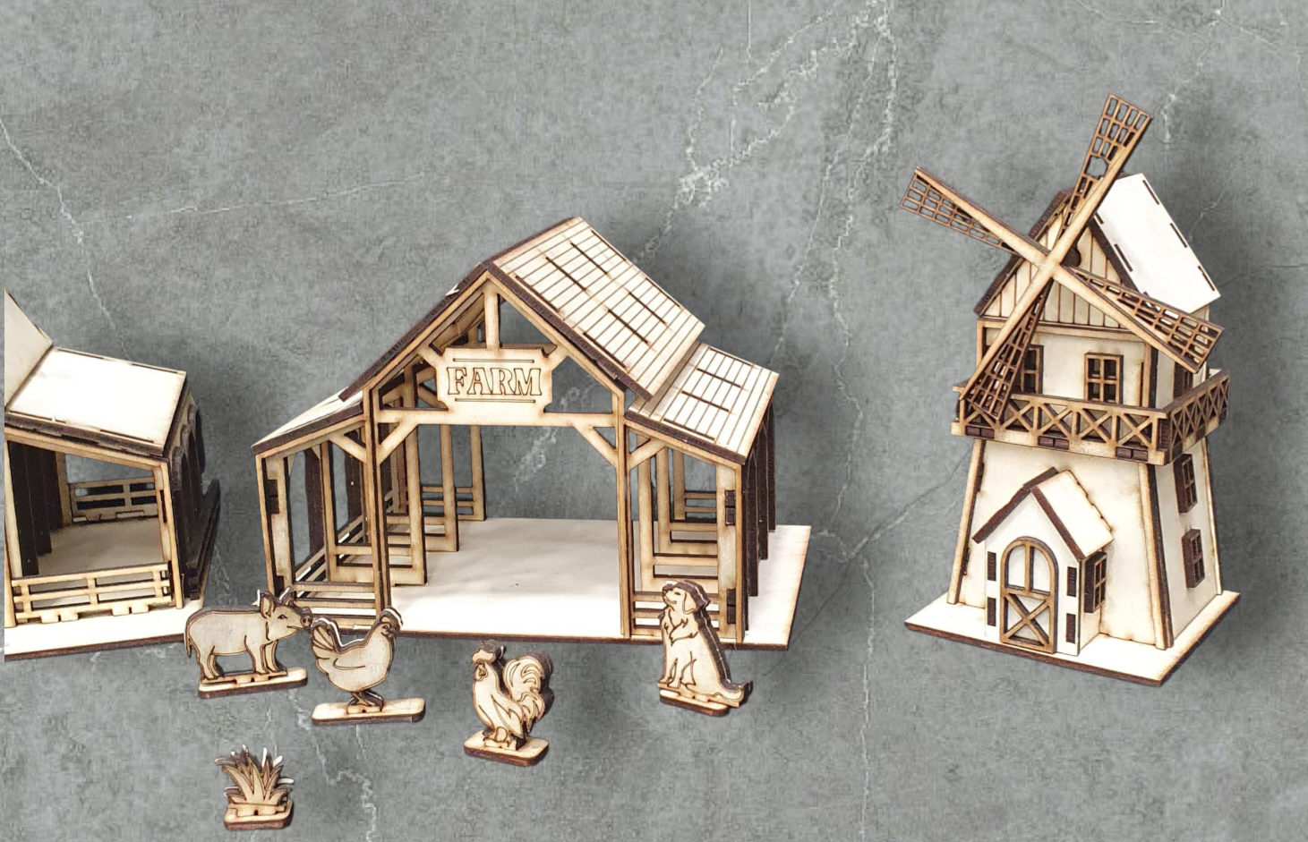 Kids 3D Farm Bundle – Build, Paint &amp; Play! | Wooden Farmyard Craft Kit