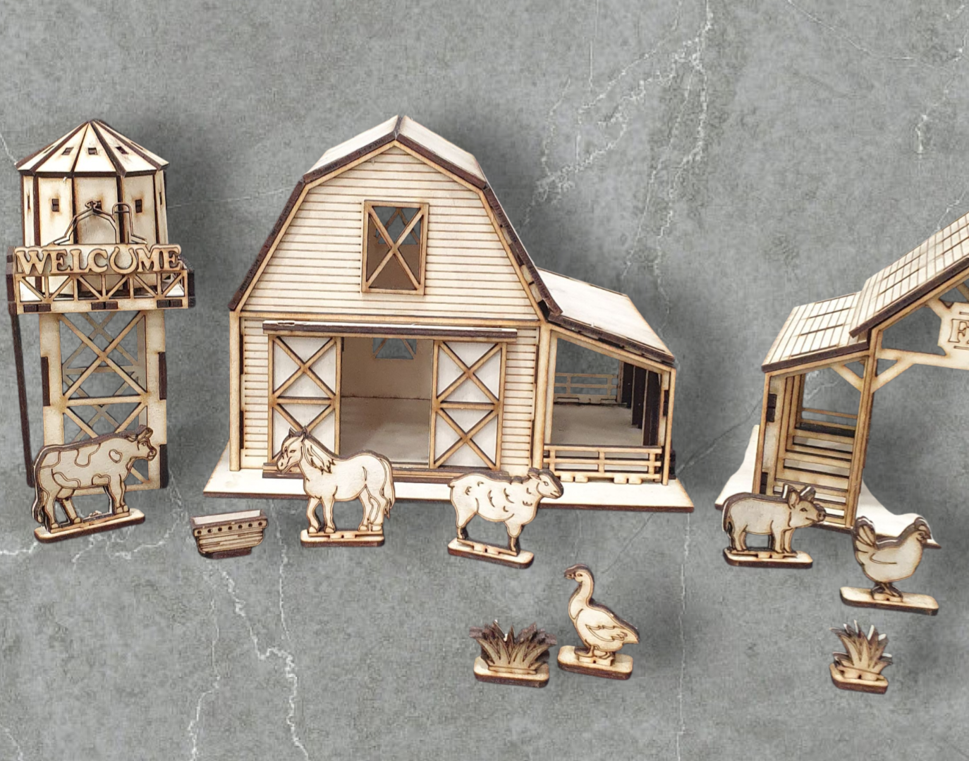 Kids 3D Farm Bundle – Build, Paint &amp; Play! | Wooden Farmyard Craft Kit