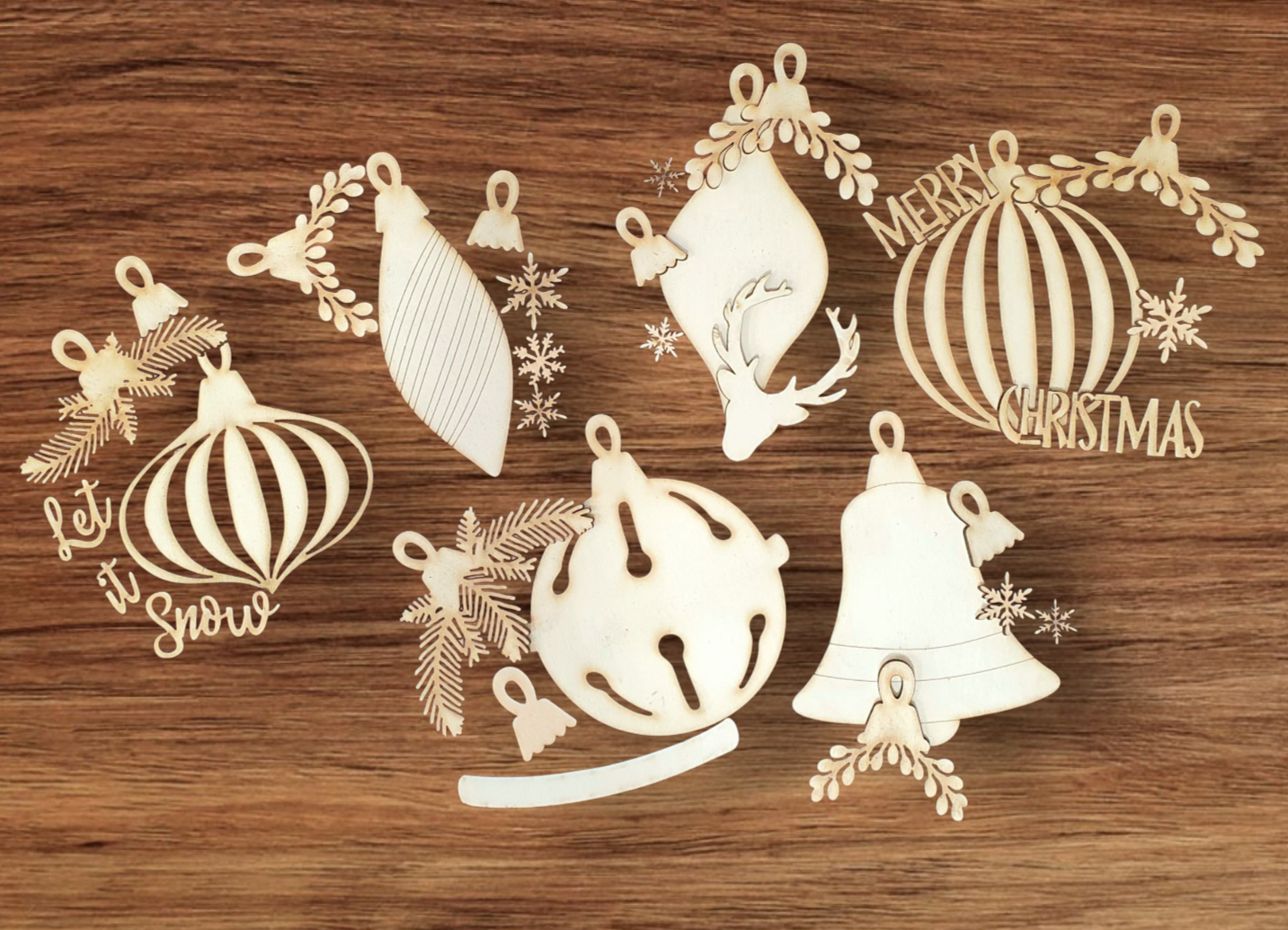 6 Pack Vintage Style Christmas Tree Decorations | DIY Festive Craft Kit