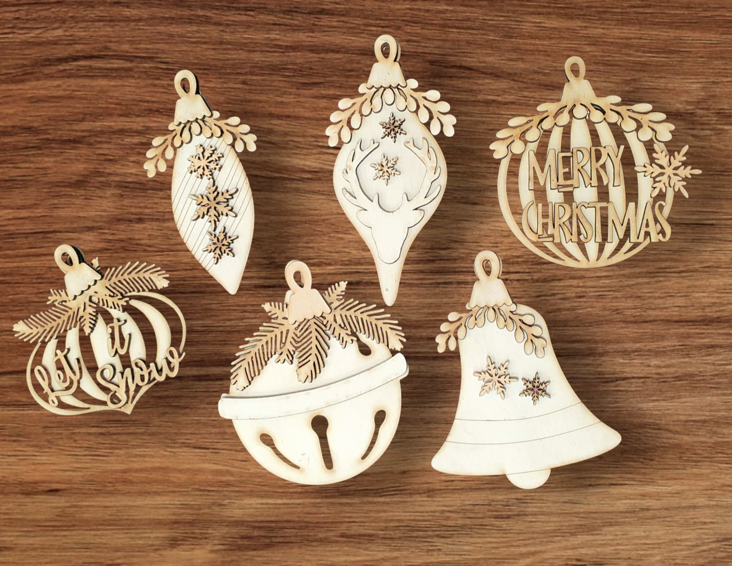 6 Pack Vintage Style Christmas Tree Decorations | DIY Festive Craft Kit