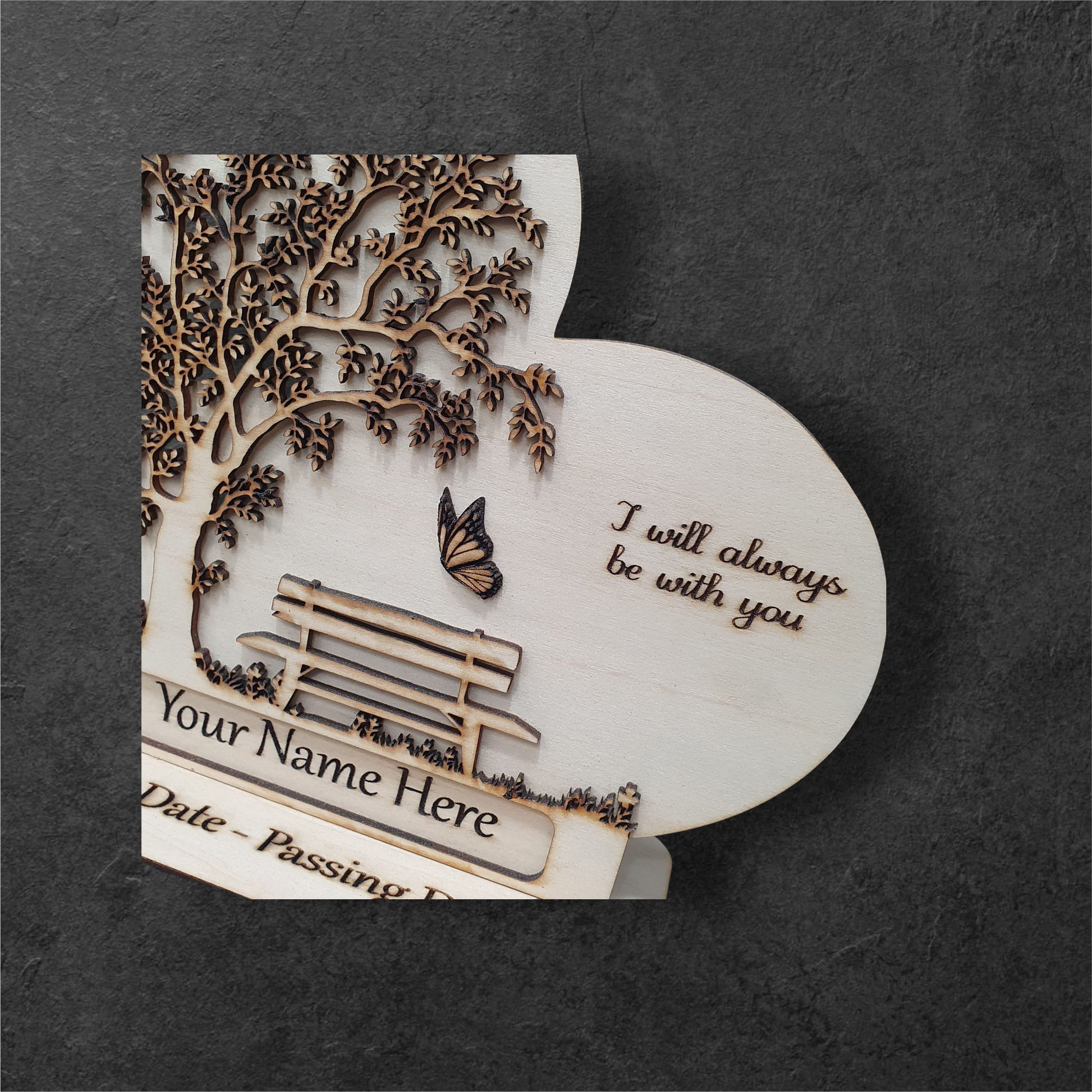 Remembrance Plaque – Tree of Life & Butterfly | Personalised Memorial Keepsake