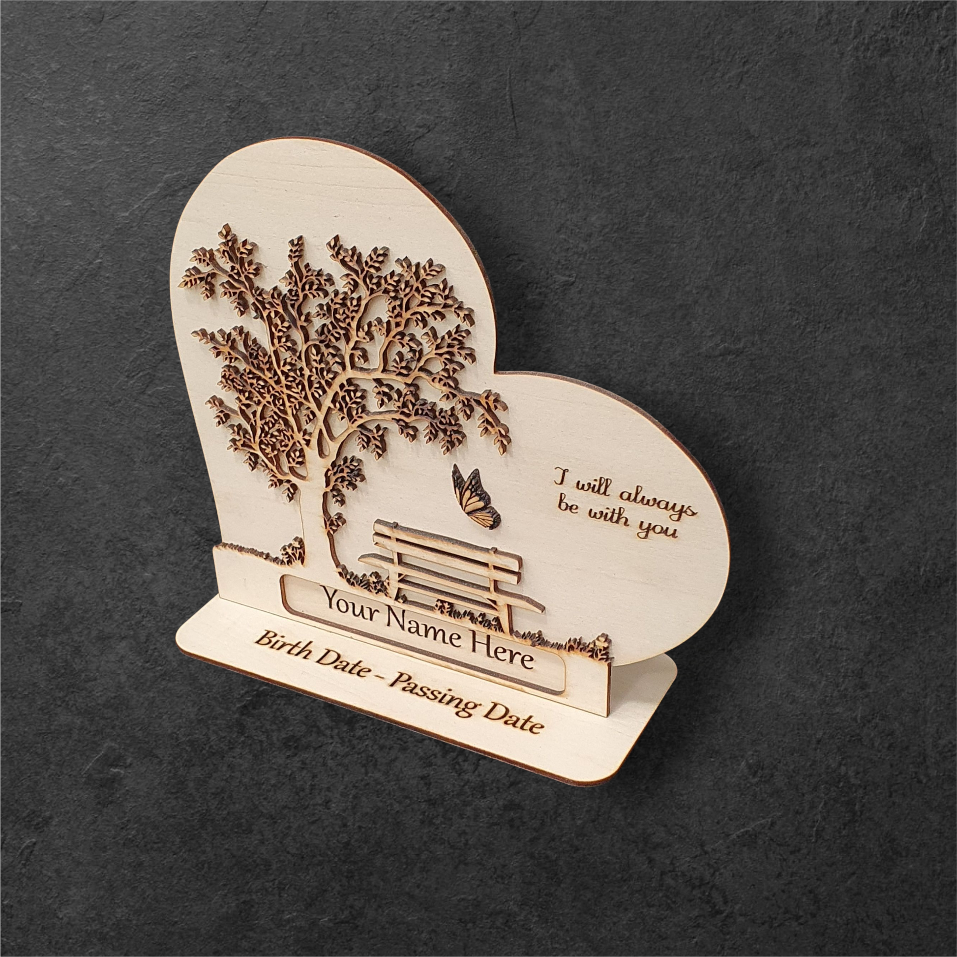 Remembrance Plaque – Tree of Life & Butterfly | Personalised Memorial Keepsake