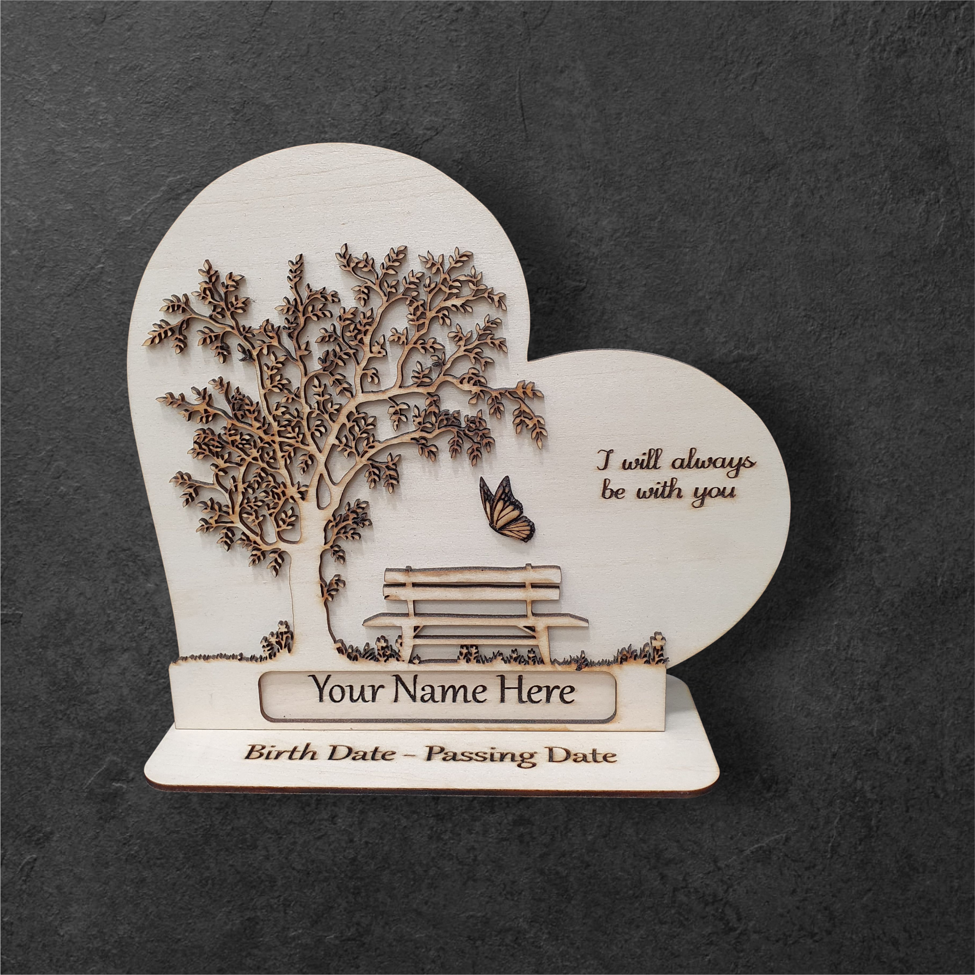 Remembrance Plaque – Tree of Life & Butterfly | Personalised Memorial Keepsake