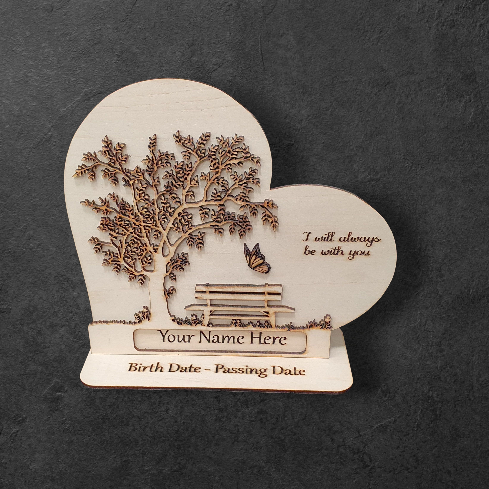 Remembrance Plaque – Tree of Life & Butterfly | Personalised Memorial Keepsake