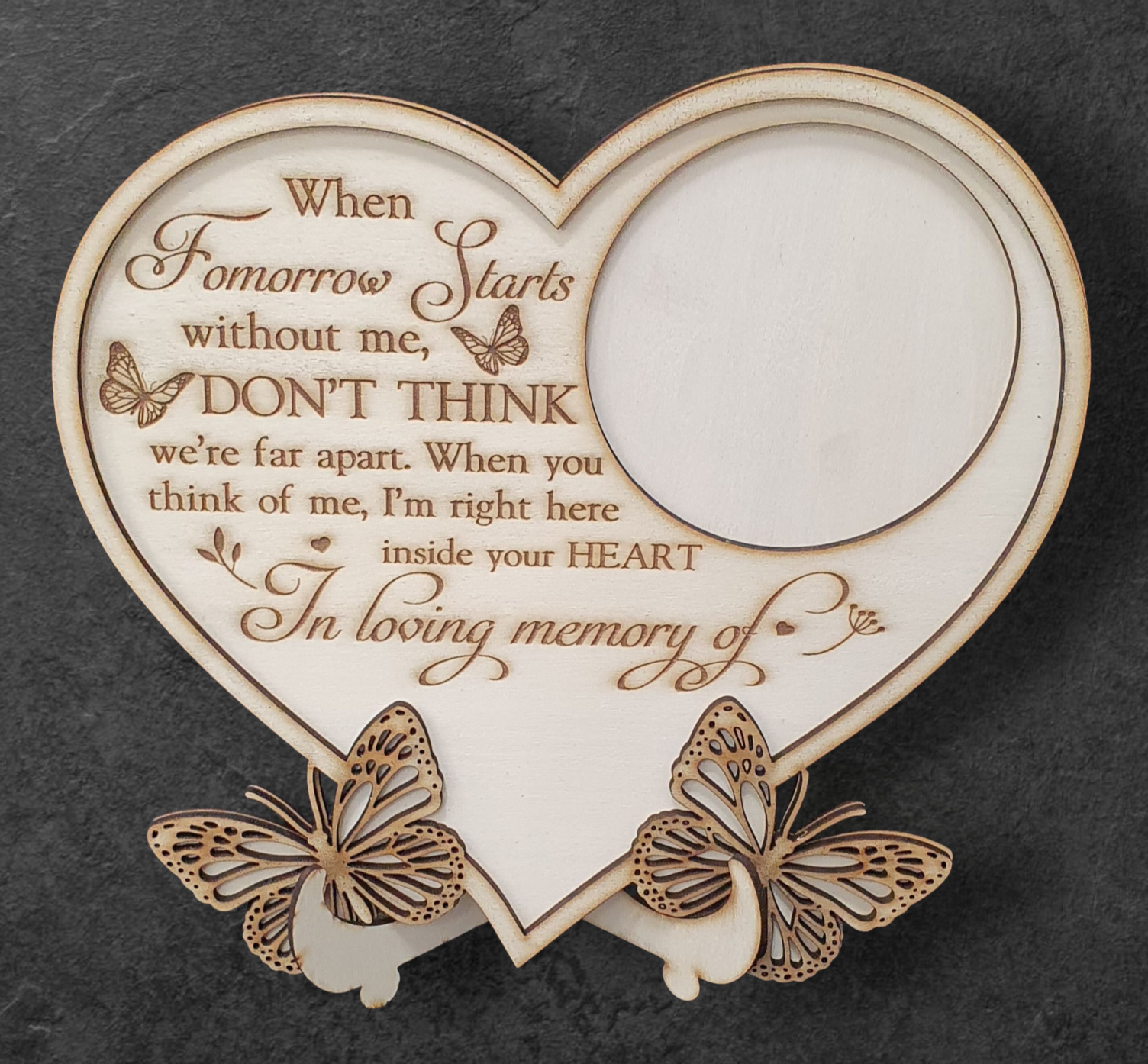 Remembrance Plaque with Stand & Photo Space | Personalised Engraved Keepsake
