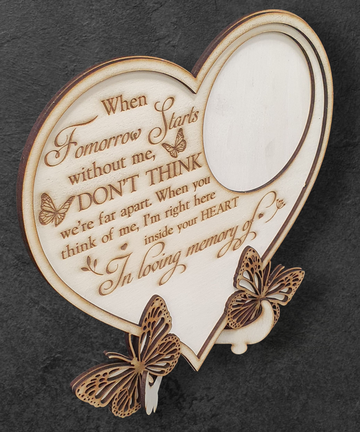 Remembrance Plaque with Stand & Photo Space | Personalised Engraved Keepsake