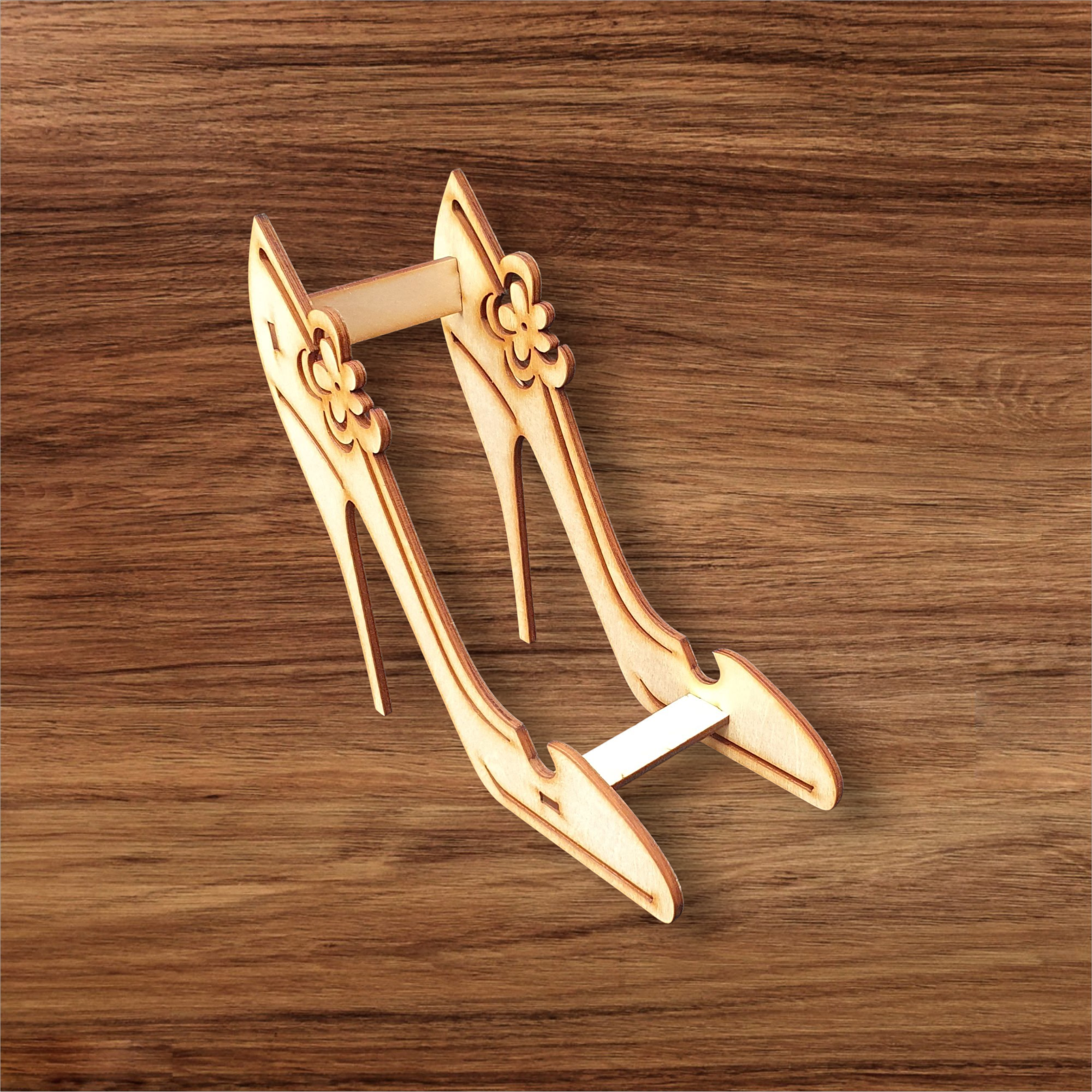 Personalised Ladies Shoe Phone Stand | Personalised Wooden DIY Kit