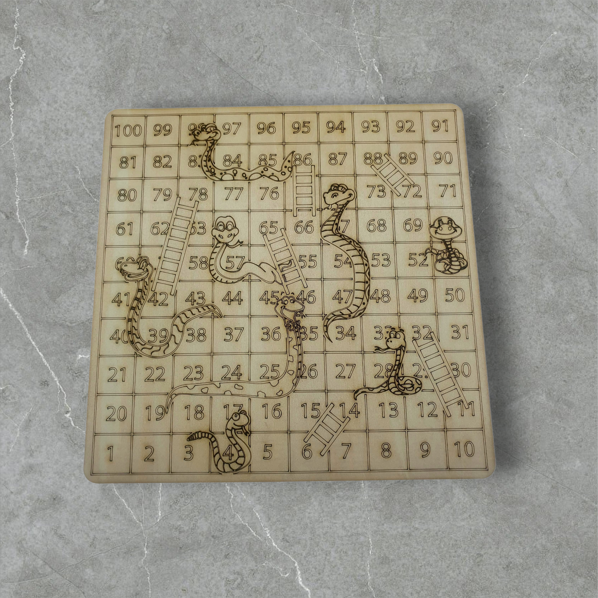 Classic Wooden Snakes & Ladders – With Storage Case | Family Board Game