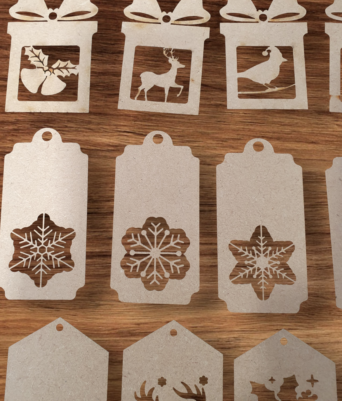 Engraved MDF Christmas gift tags for presents with custom name option