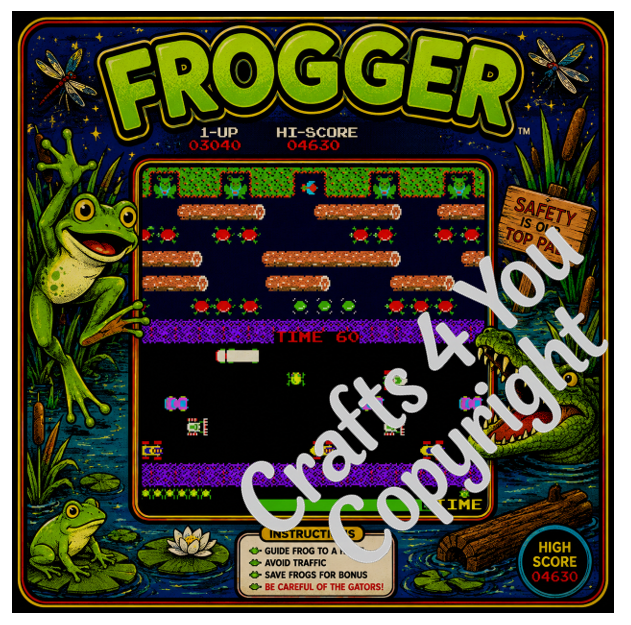 Retro Arcade Game Coaster Set of 6, Wooden Gaming Coasters, 80s Gamer Gift, Pac Man Space Invaders Frogger Decor