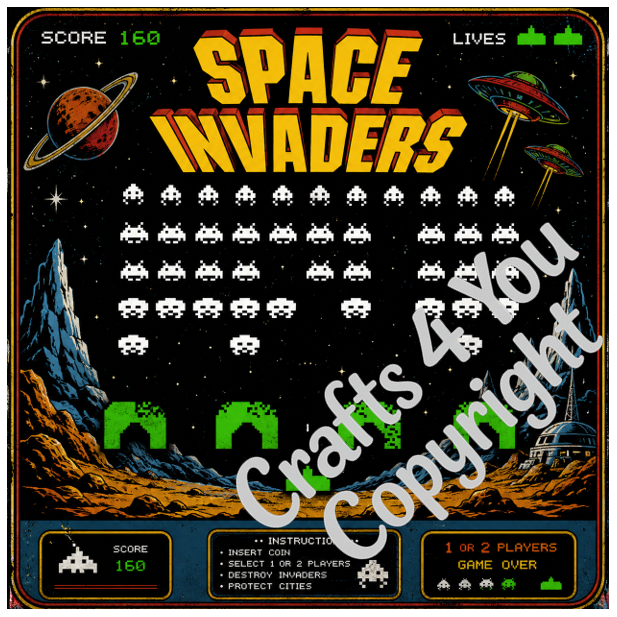 Retro Arcade Game Coaster Set of 6, Wooden Gaming Coasters, 80s Gamer Gift, Pac Man Space Invaders Frogger Decor