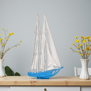 Hand-painted 3D sailboat wall art made from layered laser-cut MDF