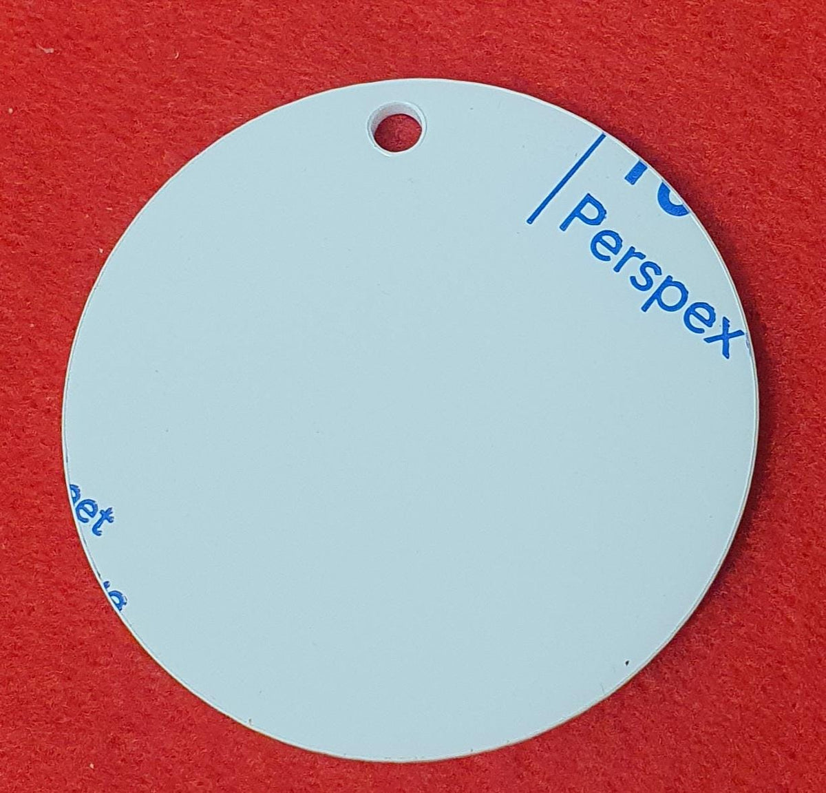 Medium acrylic circle with optional centre hole for clock mechanism, precision cut from 3mm cast acrylic.