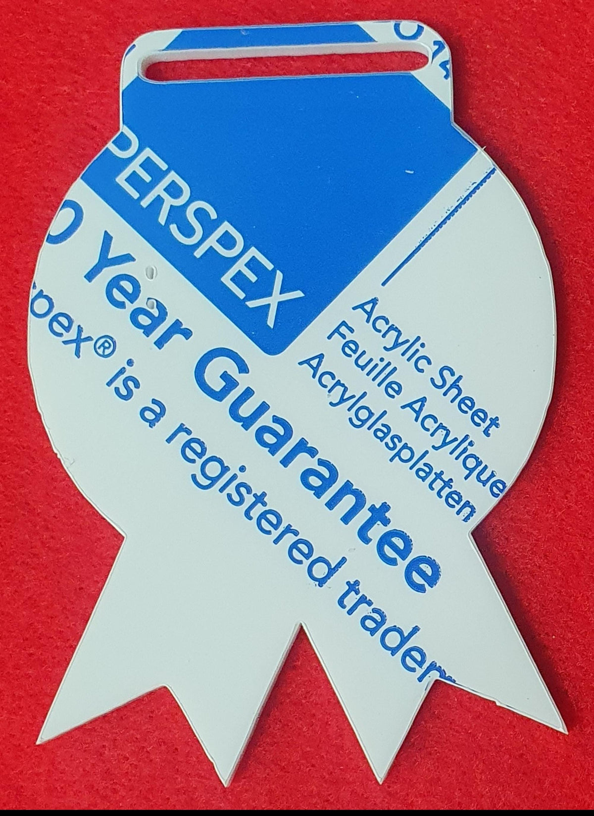 Rosette ribbon shaped acrylic award blank suitable for sublimation, vinyl and UV printing for personalised medals.