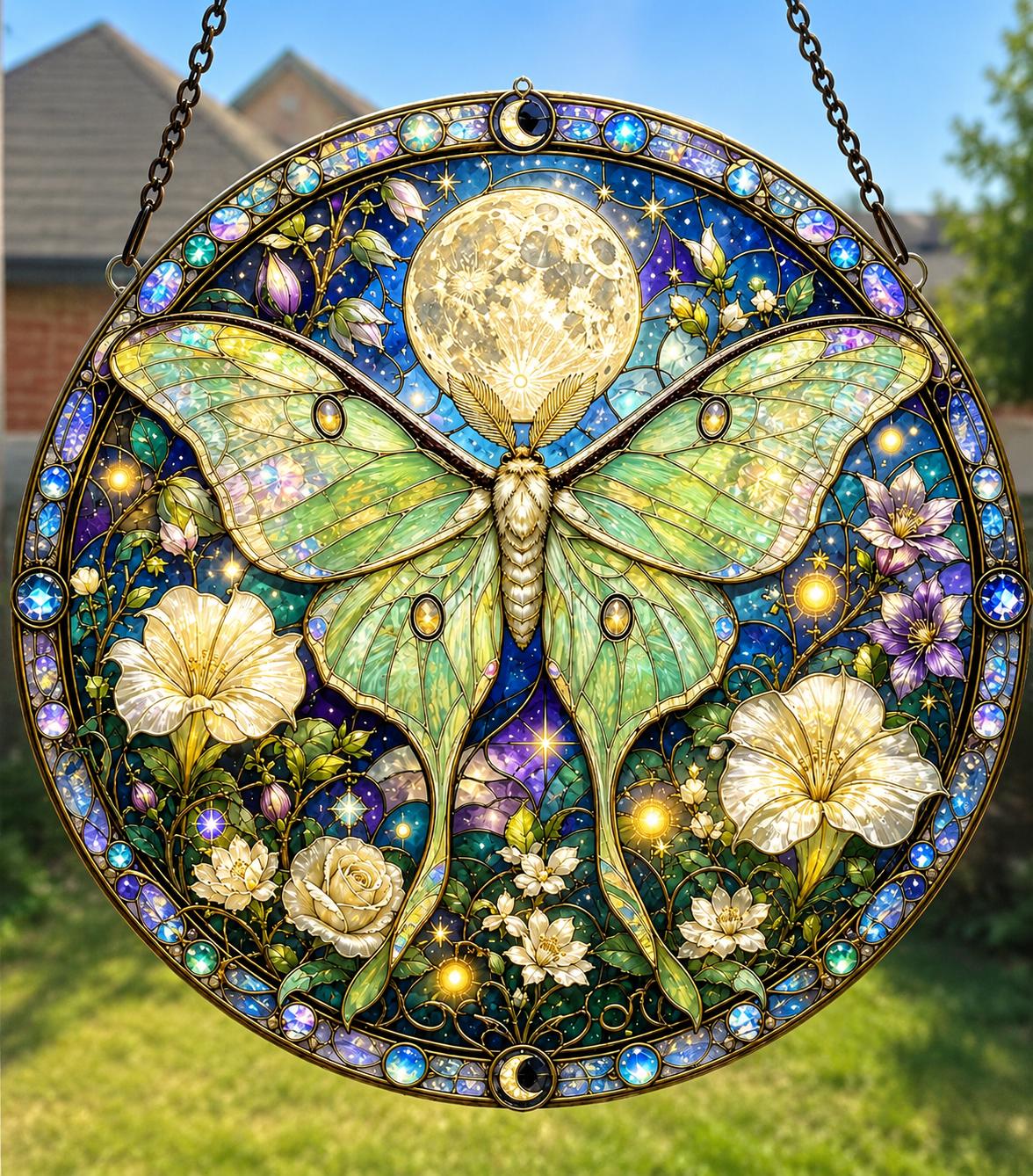 Stained Glass Effect Acrylic Suncatcher  Nature & Wildlife Window Hanging  Bee, Cardinal, Dragonfly, Fox, Owl, Butterfly and More