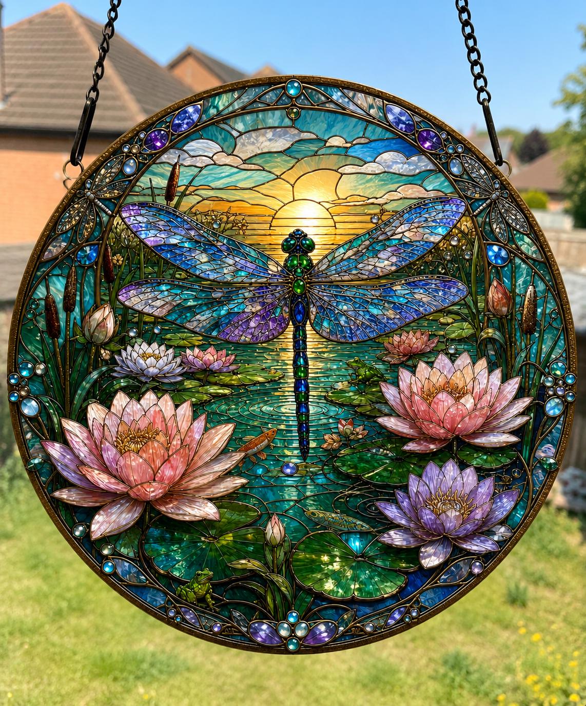 Stained Glass Effect Acrylic Suncatcher  Nature & Wildlife Window Hanging  Bee, Cardinal, Dragonfly, Fox, Owl, Butterfly and More