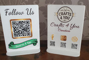 Custom Acrylic QR Code Sign | Social Media Display Sign | Business Counter Sign | Instagram Facebook Website QR Plaque