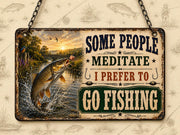 Funny fishing acrylic hanging sign featuring a jumping Perch with the quote "Fishing Is Cheaper Than Divorce And You Get To Keep The Boat", available in 3 sizes with hanging chain and choice of 10 UK fish including Pike, Carp, Salmon, Trout, Grayling, Perch, Tench, Barbel, Chub and Roach.