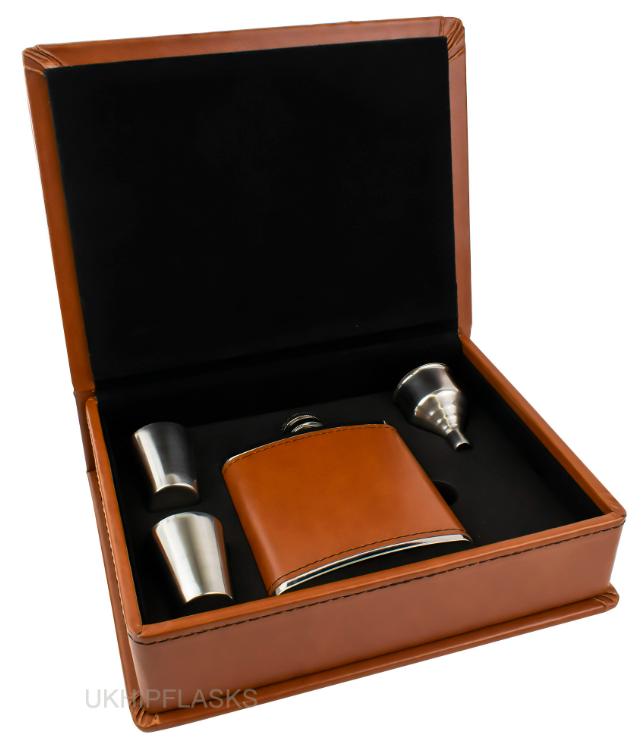 Premium personalised hip flask gift set for Best Man, Groomsman, Groom, Dad, birthdays, weddings and special occasions.