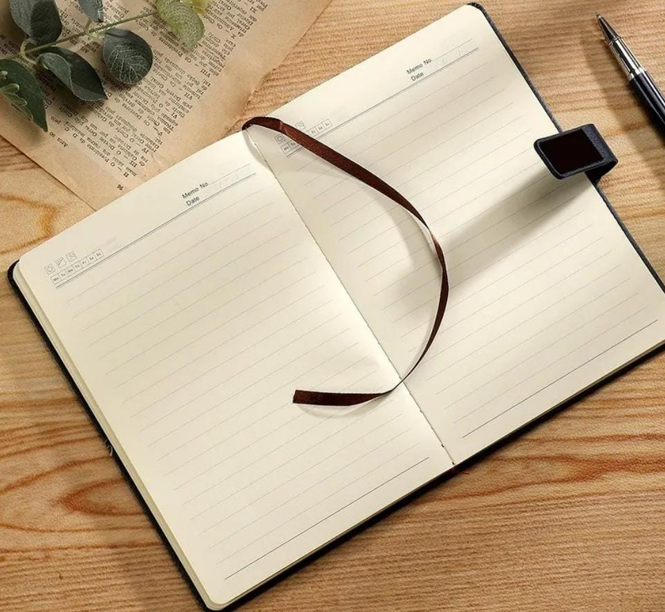 A5 PU leather notebook and ballpoint pen set with cover personalisation and custom logo options.