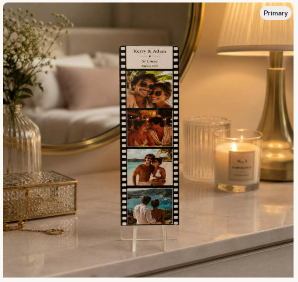 Personalised Photo Strip Acrylic Block – Custom Film Strip Photo Keepsake